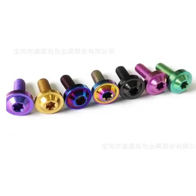 1pc Titanium Ti Bolt M4 M5 M6X10 15 20 25 30 35 40mm Torx Head Screw For Riding Bicycle Brake level Stem Bike Parts Fasteners