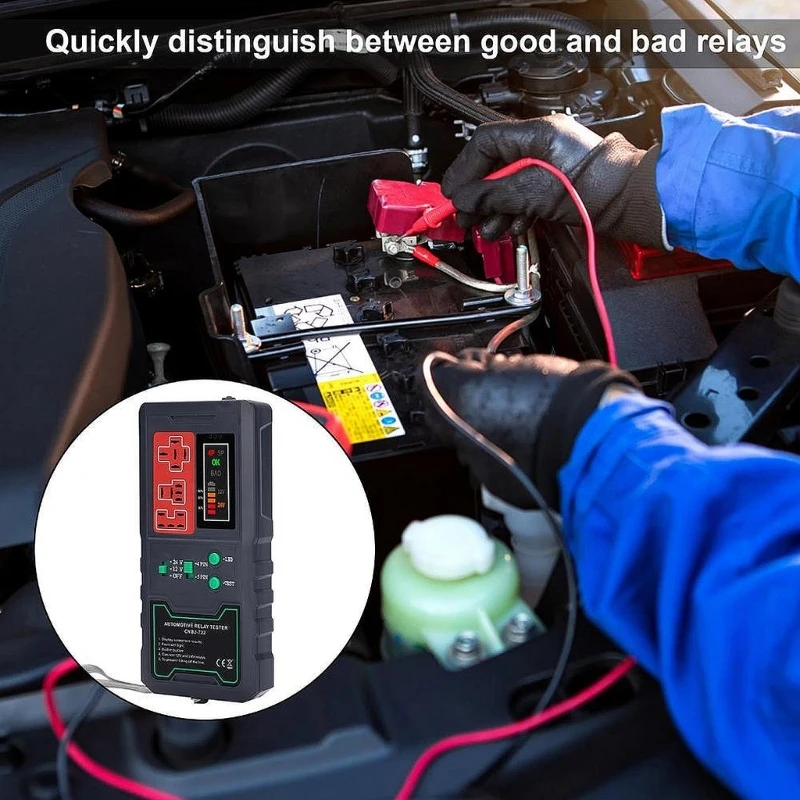 12V 24V Battery Tester Relay Analyzer Alternator Checker Vehicle Cranking Charging System Diagnostic Tool for Motorcycle circuit tester auto diagnostic scanner