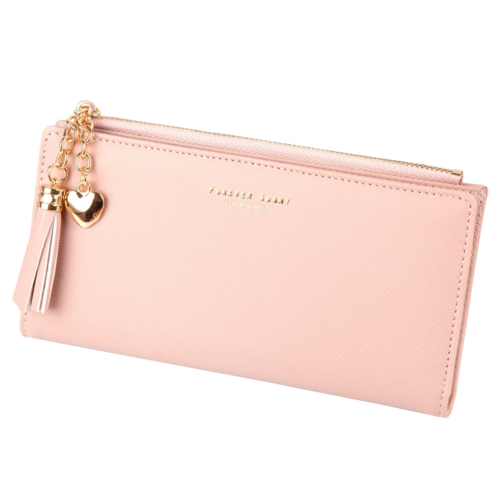 Fashion Long Wallet Slim Ladies Clutch High Quality Card Holder Buckle Tassel Leather Wallet 5
