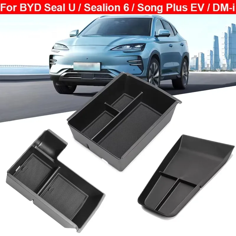 BYD Seal U Sealion 6 Song Plus Champion Edition 2023 2024 2025 자동차 인테리어 액세서리 용 팔걸이 보관함 컵 홀더