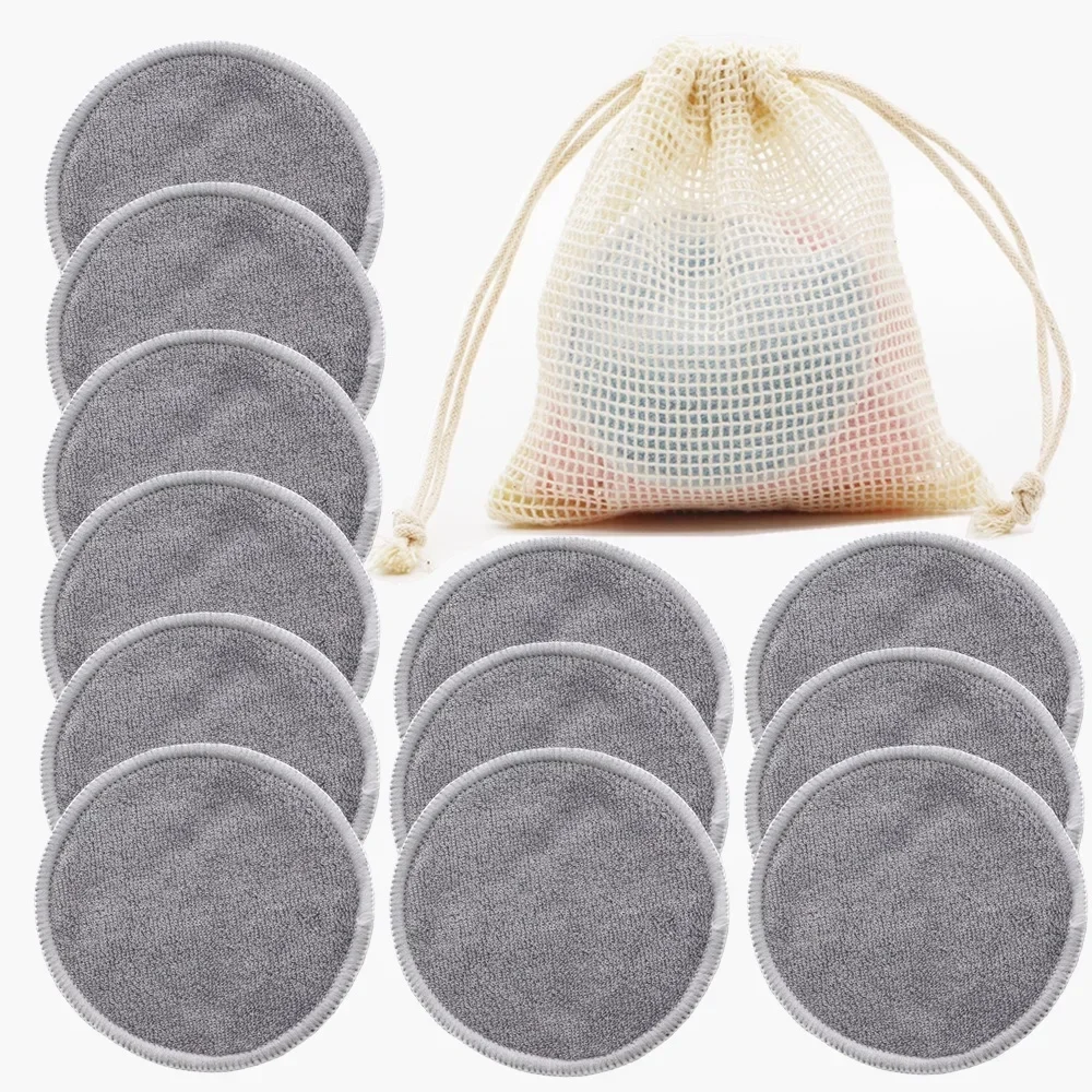 12-Pack Reusable Bamboo Cotton Makeup Remover and Skin Care Pads