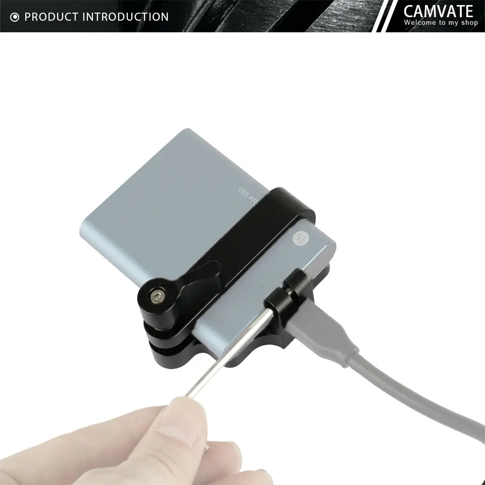 Mount For Samsung T5 SSD Mount Bracket SSD Holder Clamp Attached Cage via M5/1/4