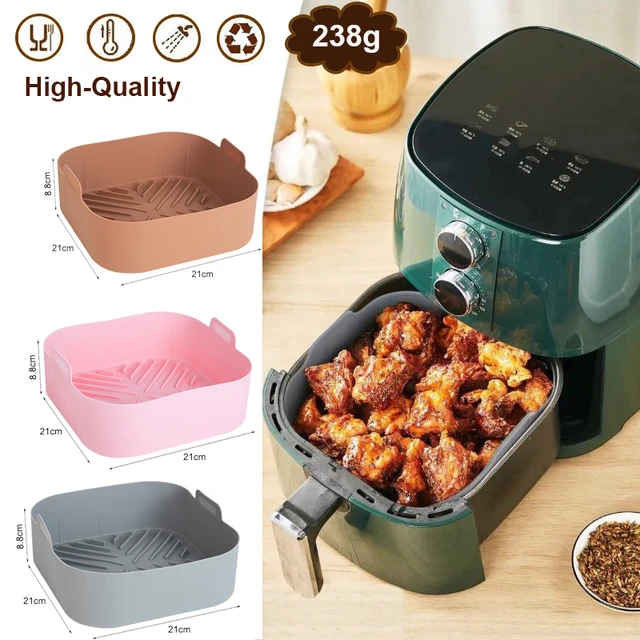 Airfryer Silicone Basket Square Silicone Tray Reusable Airfryer Liner Easy  Clean Pizza Plate Grill Pan Mat