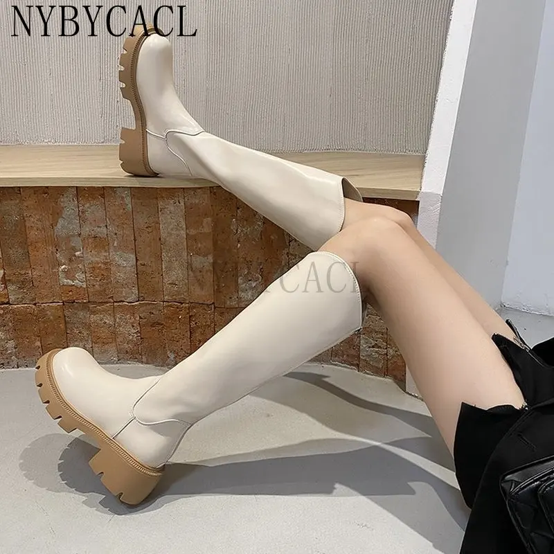 Designer 2023 New Winter Women Knee-High Riding Equestrian Boots Leather Platform Shoes Woman Long Boots Office Lady Footwear
