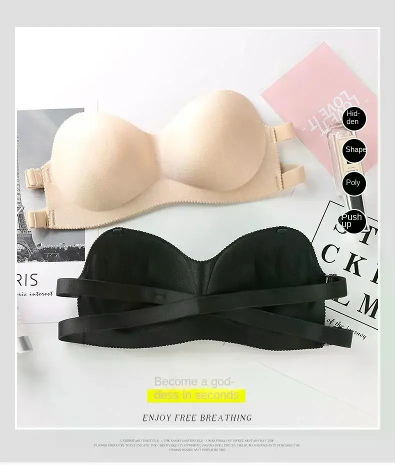 Description Picture 2 of itemOne-piece Tube Tops Strapless Underwear Tops Women Clothing Invisible Bras Sexy Breathable Fashion Soft Comfortable Lingerie