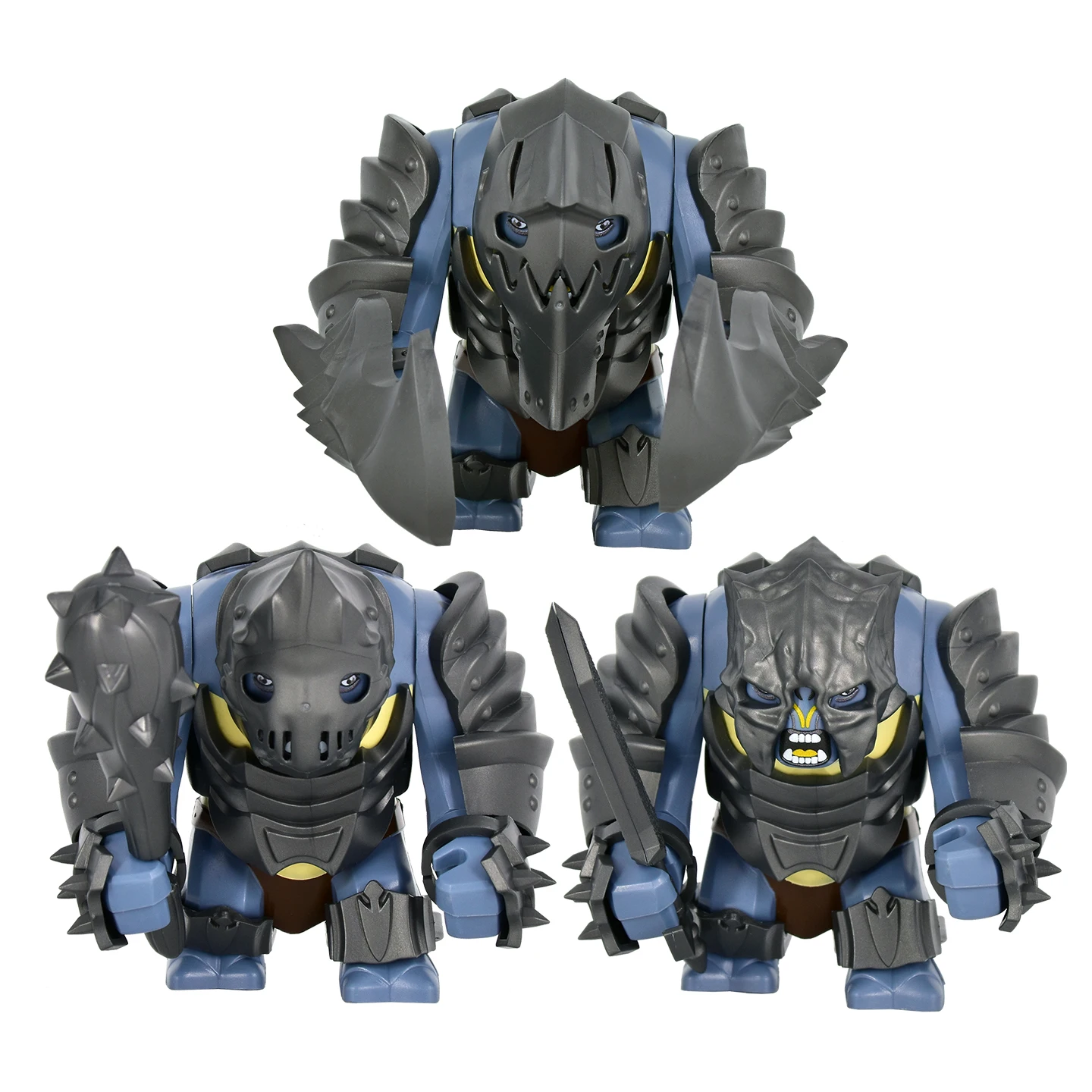Mittelalterlicher Ork-Krieger, LOTR Große Figur, Uruk-Kriegschariot, Bausteine, 3 Stile, Spielzeug, Geschenk für Sammler