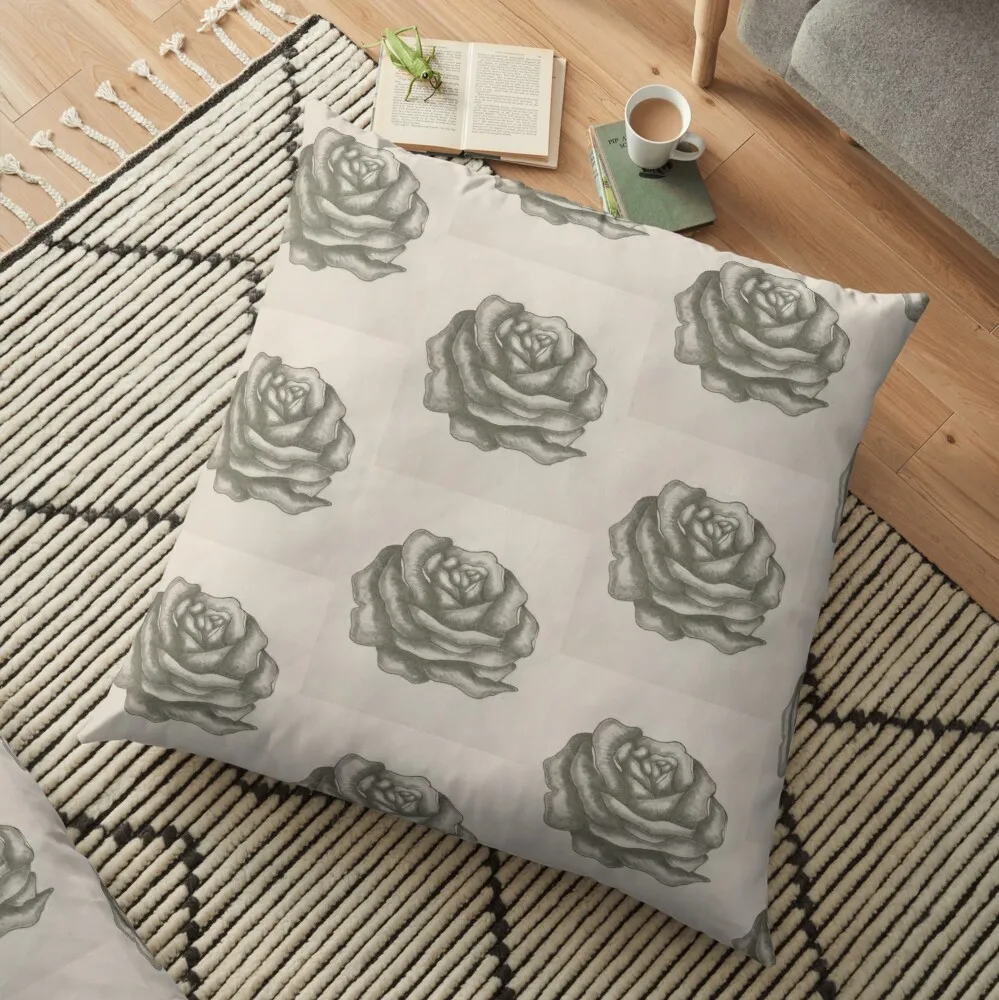

Rose Illustration Floor Pillow Luxury Pillow Case