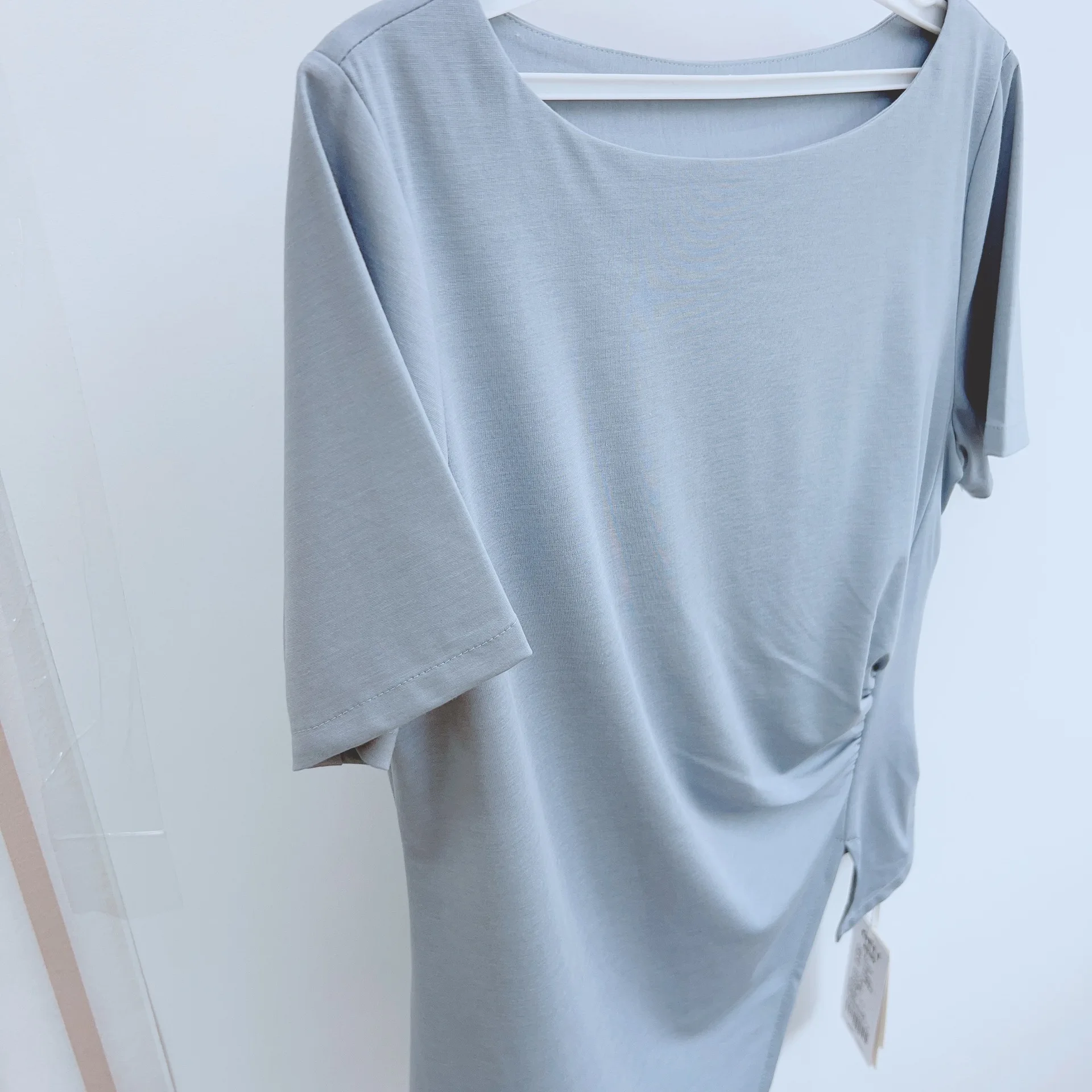 

WT43 Short sleeve T-shirt women's summer 2023 new women's round neck elastic cotton T-shirt simple color oversized t shirt