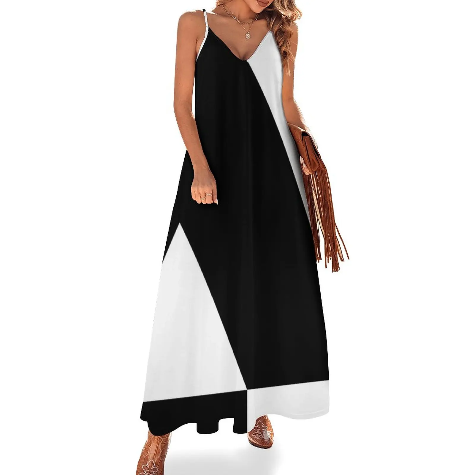 

Black and White Sleeveless Dress dresses for womens women clothing 2024 new arrivals Woman fashion clothes