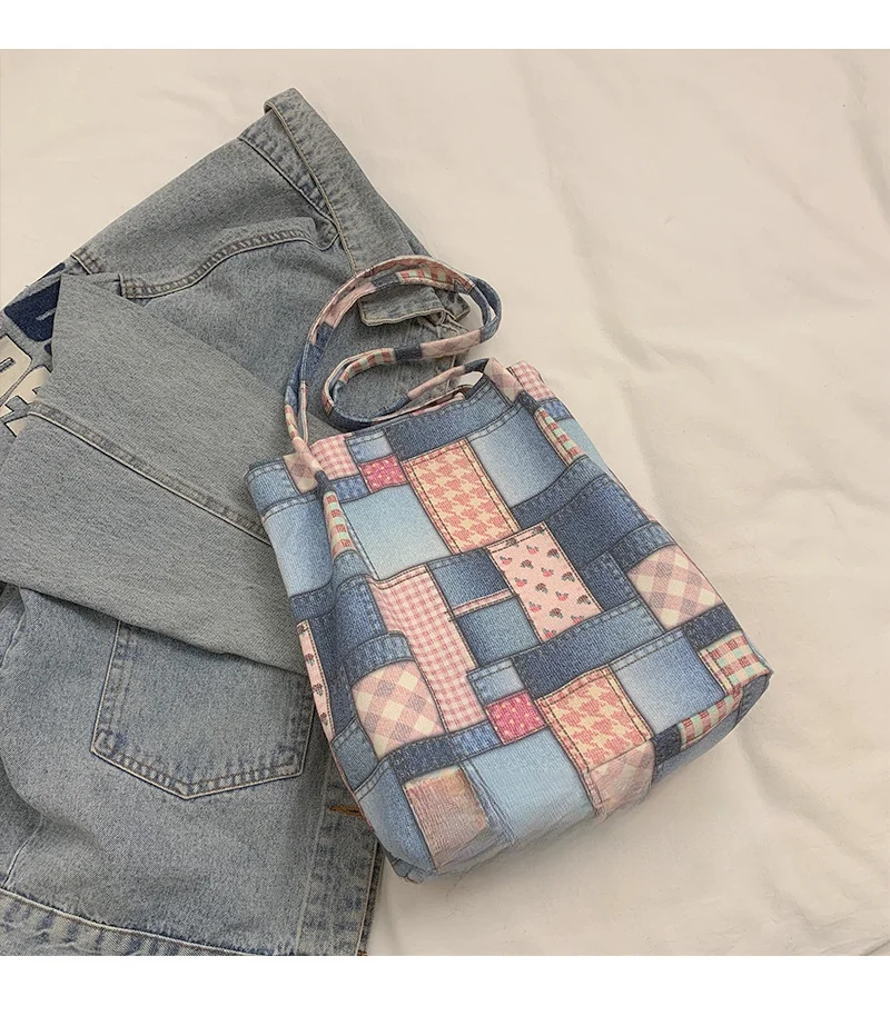 Women Denim Tote Bag Versatile Large Shoulder Bag Casual Style_voghion.com