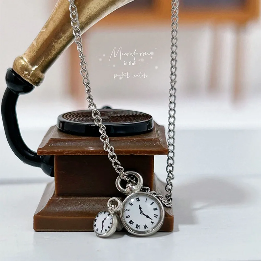Necklace Watch Dollhouse Simulation Pocket Watch Simulation Ob11 Accessories Mini Necklace Pocket Watch Alloy Vintage