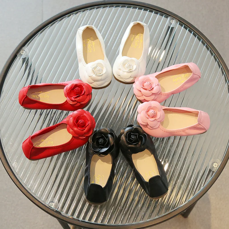 Girl Shoe Spring Soft Sole Dance Shoe Casual Flower Princess Fashion Mary Jane Flat Sole Leather Kid leather shoes mary jane shoes girls shoes girls flats