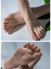  Platinum Silicone Foot Mannequin Model Female Shooting Props Feet Fetish With Bone Toes Bent Soles and Wrist Size 39 