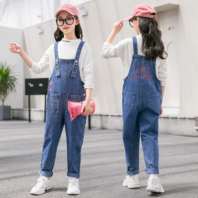 Girls Clothes Solid Color Children's Clothes For Girls Blouse + Jumpsuit  Clothes Girl Spring Autumn Children's Suits 6 8 10 12 1 - AliExpress
