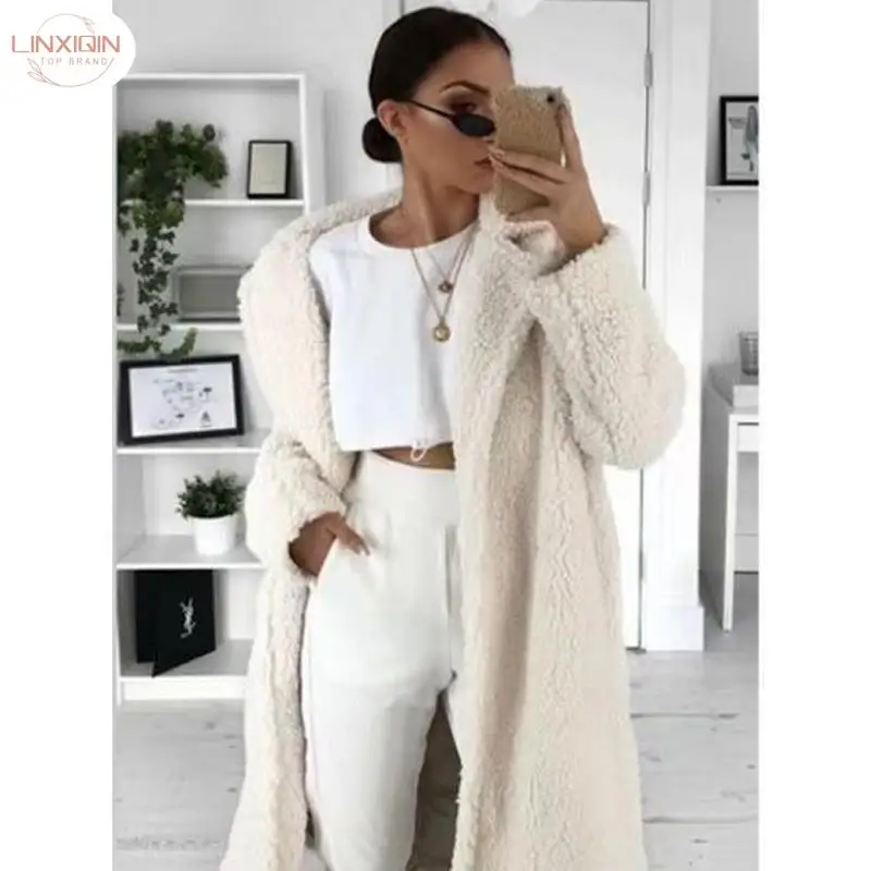 

Faux Fur Teddy Coat Women Autumn Winter 2024 Casual Long Jacket Female Thick Warm Outwear Oversize Fur Mujer Chaqueta