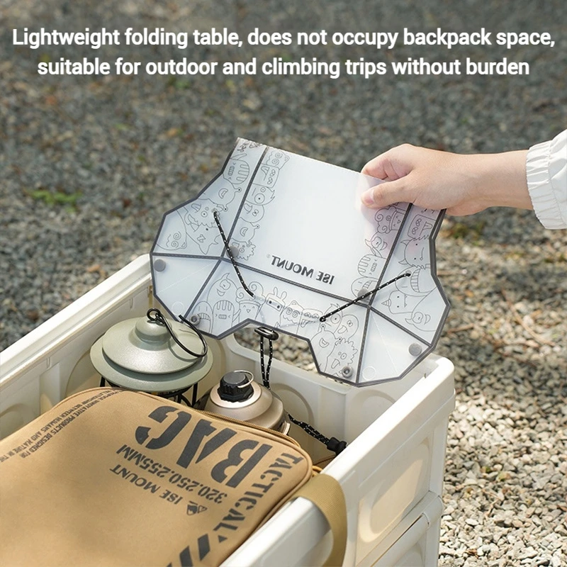Folding Mini Camping Table Ultralight Folding PP Table Tray  for Outdoor Picnic Portable Tableware Hiking Camping Supplies