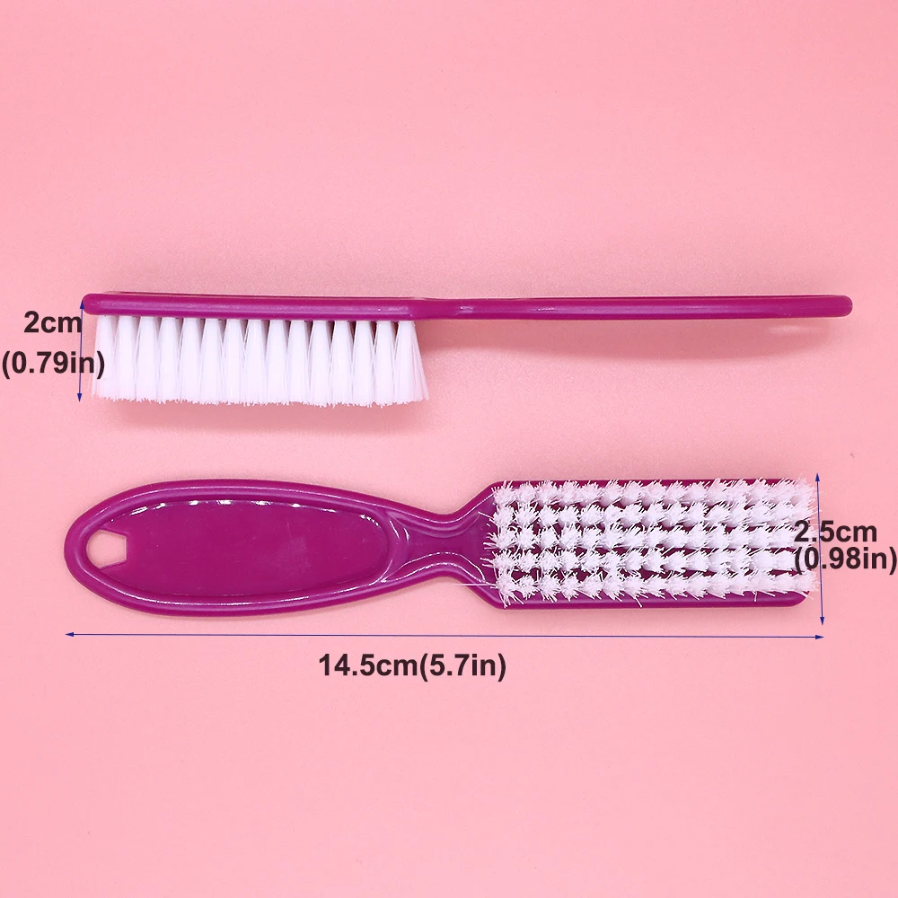4/6/12 Pcs Farbe Nagel Pinsel Reinigung Pinsel Kunststoff Griff Grip Multifunktionale Pinsel Sauber Schrubben Pediküre Für Zehen maniküre – Detail 7