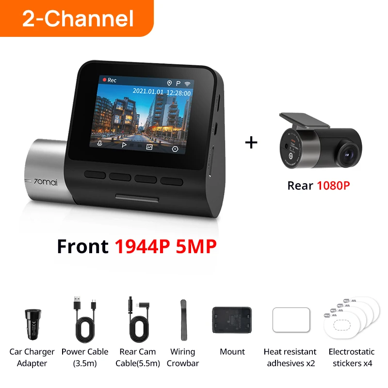 70mai A500S Dash Cam Pro Plus+ 1944P 140FOV 70mai Car DVR Support