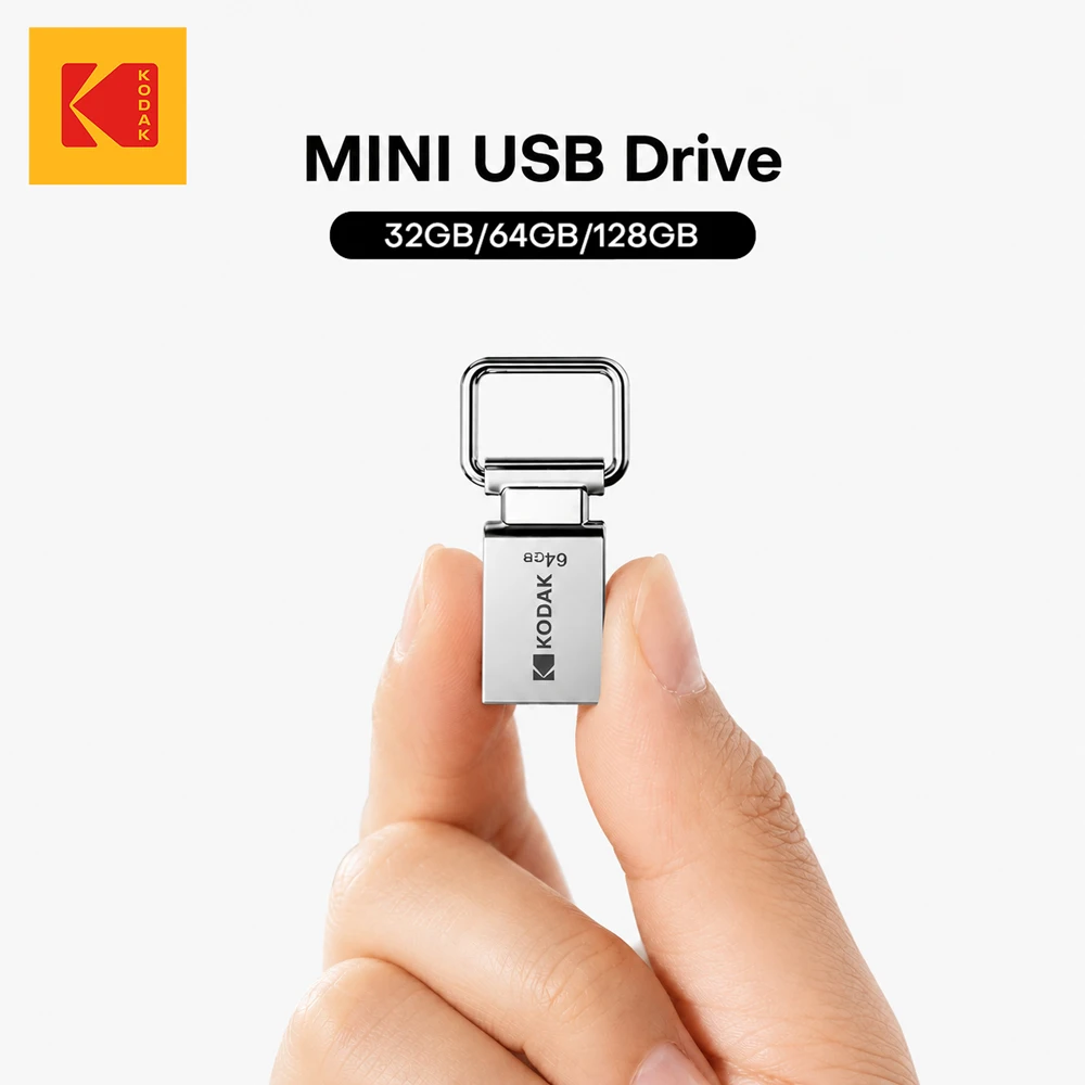 Unidad Flash USB KODAK K112 Mini USB2.0, Memoria USB de 32GB 64GB 128GB, Disco USB2.0 Portátil para Auto y PC