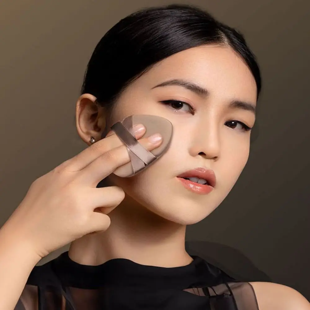 1/2pcs 미니 미니 에어 쿠션 퍼프 더블 리본 두꺼운 휴대용 건식 습식 이중 용도 미용 도구 경량 이중 용도