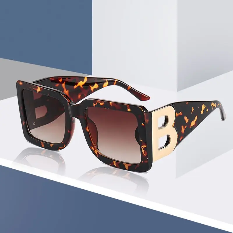 

Letter B Oversized Square Frame Sunglasses For Women Men Brand Design Driving Big Sun Glasses Fashion Trend Male Ladies Eyewear