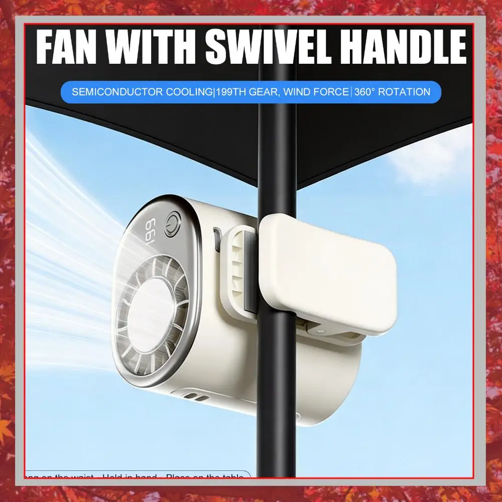 Car Clip On Air Conditioner Fan 360° Rotation Personal Air Conditioner Clip On Fan 199 Speeds USB Rechargeable Car Cooling Fan 1