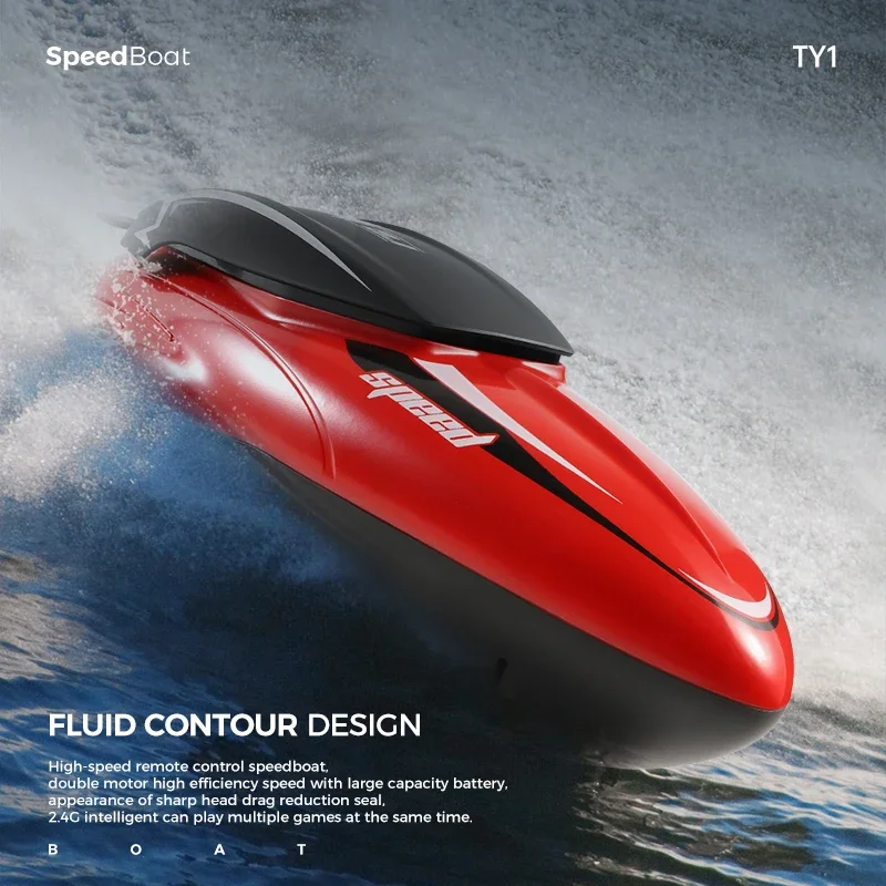 2.4G RC High Speed Boat With Storage Bag 4CH Remote Control Ship 33CM 10KM/H Dual Motor Outdoor Water Races Game Kids Toys Gift 4