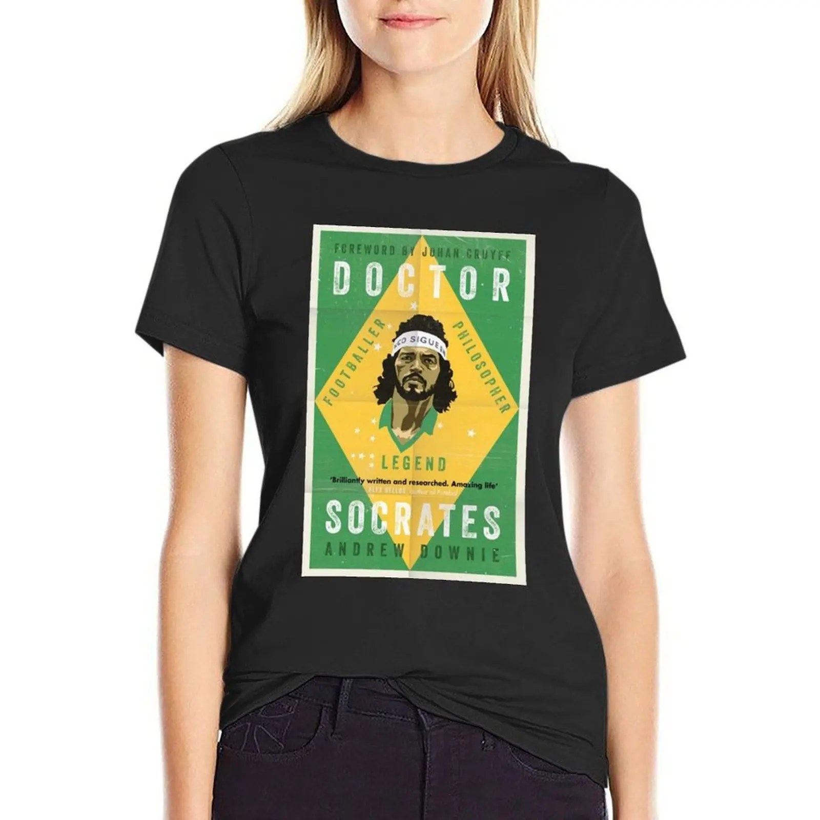Socrates Brazil T-Shirt oversized Blouse graphics black t-shirts for Women