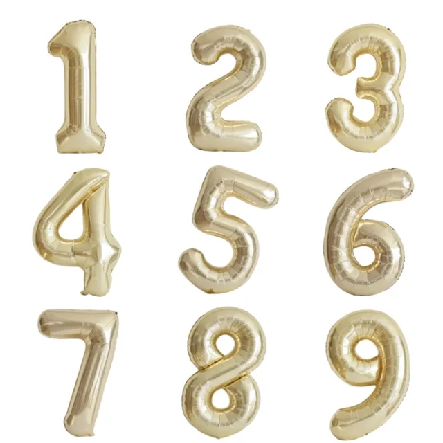 1 pièces 40 pouces grand ballon numérique en aluminium or clair blanc pour les anniversaires des filles hélium grand numéro 0-9 ballon décoration 3