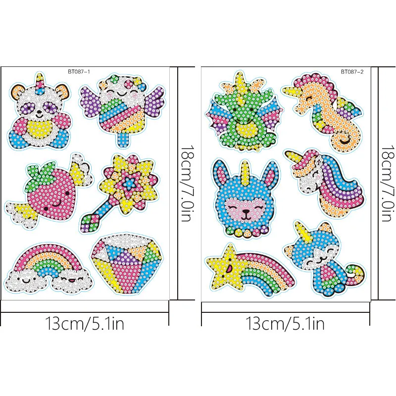 Diamond Sticker DIY Art Mosaic Painting Stickers Cute Cartoon Pattern For Kids Gift Rewards Home Decor