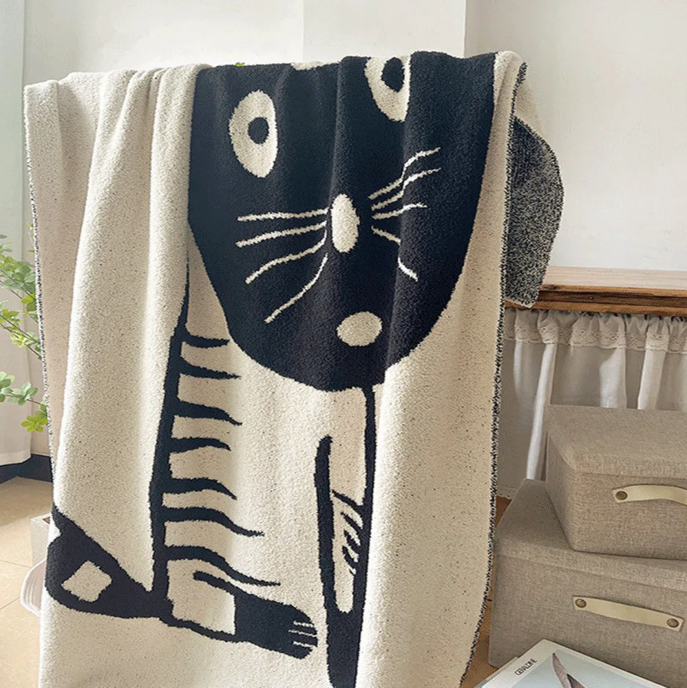 

Black Tiger Fleece Blanket Knitted Sofa Blanket Summer Quilt Throw Office Blanket Bedspread Chair Towel Home Tapestry 130x170cm
