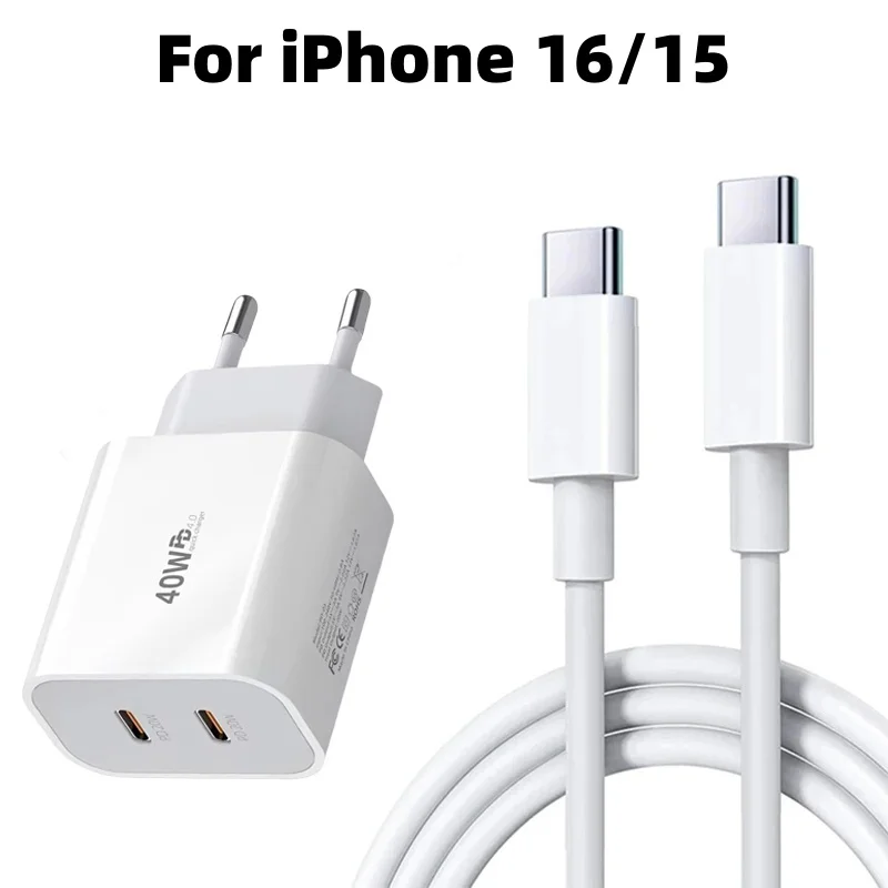 Original 40W Type C Fast Charger with PD Charging Cable - Premium Phone Accessory