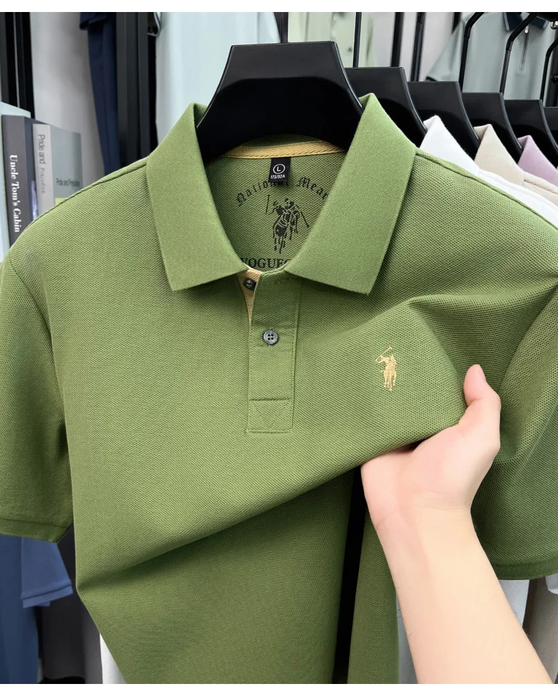 100% Baumwolle Kurzarm Herren-Poloshirt Luxus-Modemarke Hochwertige Pony-Stickerei Sommer-Komfort Neue Mode Paul T-Shirt – Detail 26