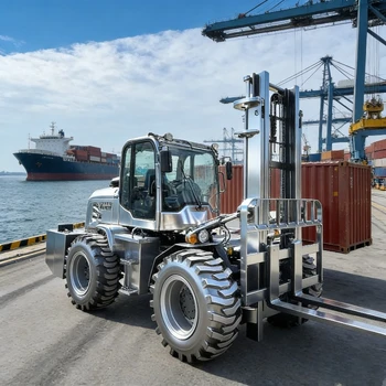Carrello elevatore diesel ad alte prestazioni da 7 tonnellate Certificato CE All Terrain Off-road e percorso di vendita diretta in fabbrica originale Sollevamento pesante