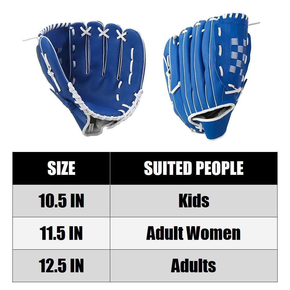 Outdoor Sport Baseball Glove 10.5/11.5/12.5 Inch For Kids Youth Adults Left Hand Baseball Practice Glove Finger Cover