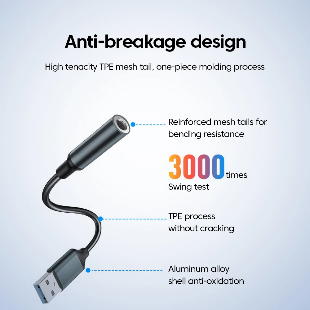 Universal USB to 3.5mm Audio Adapter - External Sound Card Converter for Headsets and Speakers
