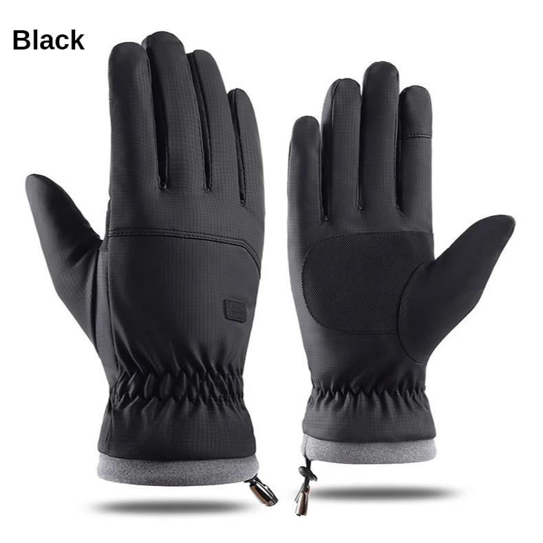 Winter Men Warm Gloves Windproof Non-slip Sports Cycling Gloves Outdoor Touch Screen Full Finger Gloves