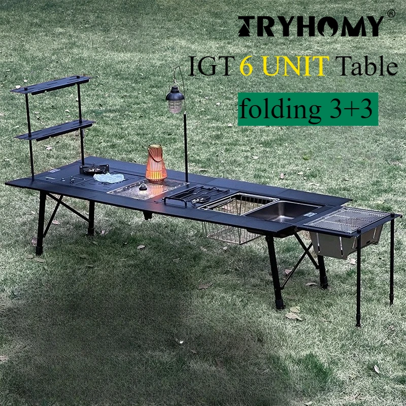 IGTテーブル　 ブラック　折り畳み　ユニット天板　収納付き IGTテーブル ブラック 折り畳み ユニット天板 収納付き