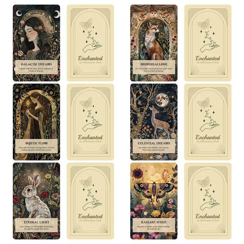 마인드풀니스 매직 긍정 카드 게임 《50가지 영감을 주는 동물 칭찬 카드》 격려 및 긍정적 확언 카드 선물