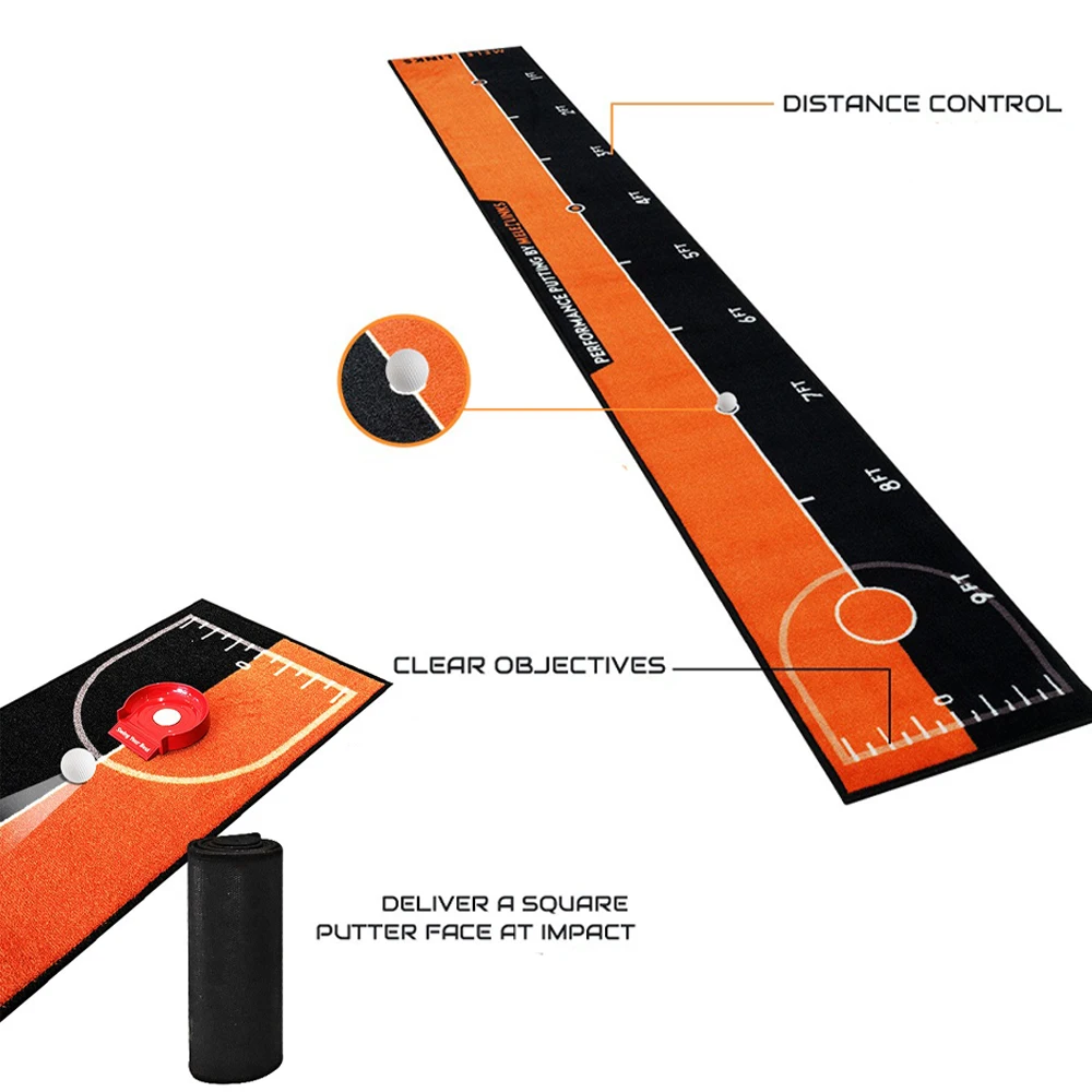 Golf Putting Practice Mat Indoor Equipment No Noise For Home Office Indoor Durable Golf Hitting Mat Mini Green Training Mat