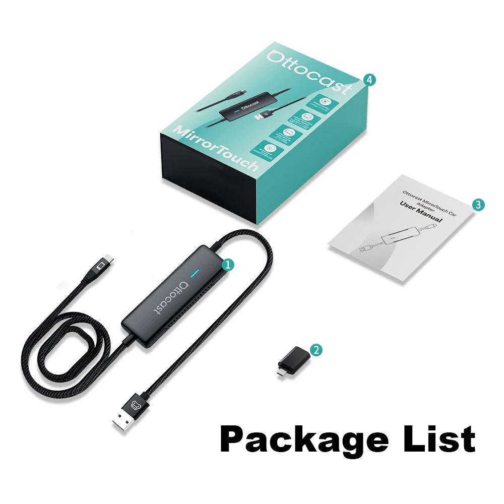 Ottocast Mirrortouch Car Adapter　箱無 Amazon.com: OTTOCAST Mirror Touch Wireless CarPlay Adapter
