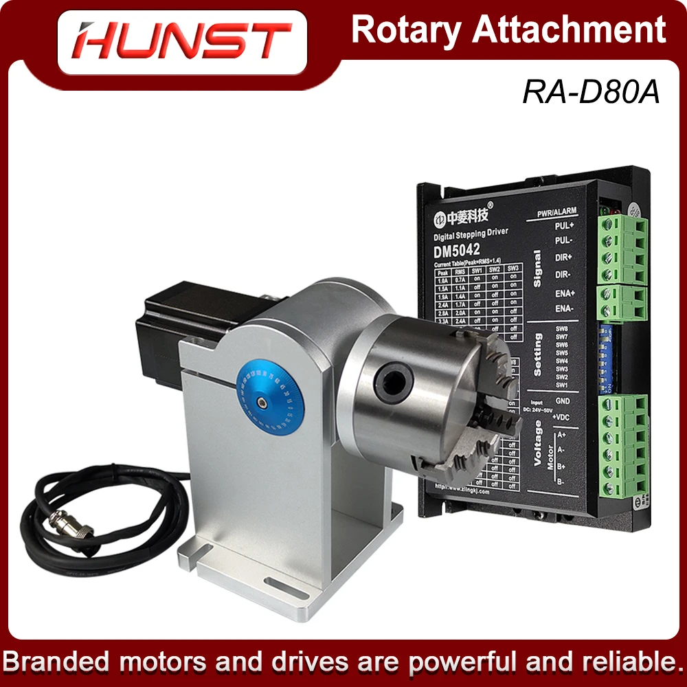 HUNST Rotary Attachment Diameter 80mm Device Fixture Gripper Three Chuck Rotary Worktable for Laser Marking Parts Machine wood pellet mill for sale