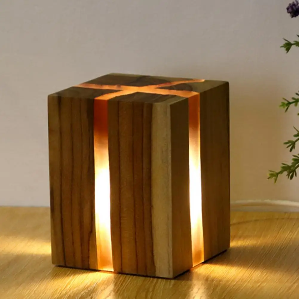Epoxy Resin Wood Lamp | Led Night Light Wood | Led Lamp Night Lights - Night Lights -