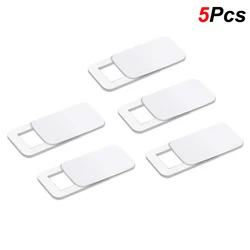 Privacy Shield Webcam Cover - Anti - Peeping Protector with Shutter Slider for Laptops and Mobile Devices (5pcs - White)