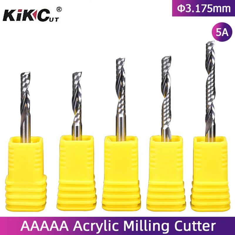 

1Pcs Acrylic Milling Cutter AAAAA TOP 3.175mm CNC Router Bit Carbide Spiral End Mill For Acrylic PVC MDF Wood