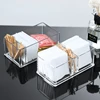 Acrylic Desktop Vertical Paper Towel Holder Restaurant Square Paper Towel Holder Household Transparent Tissue Holder 2