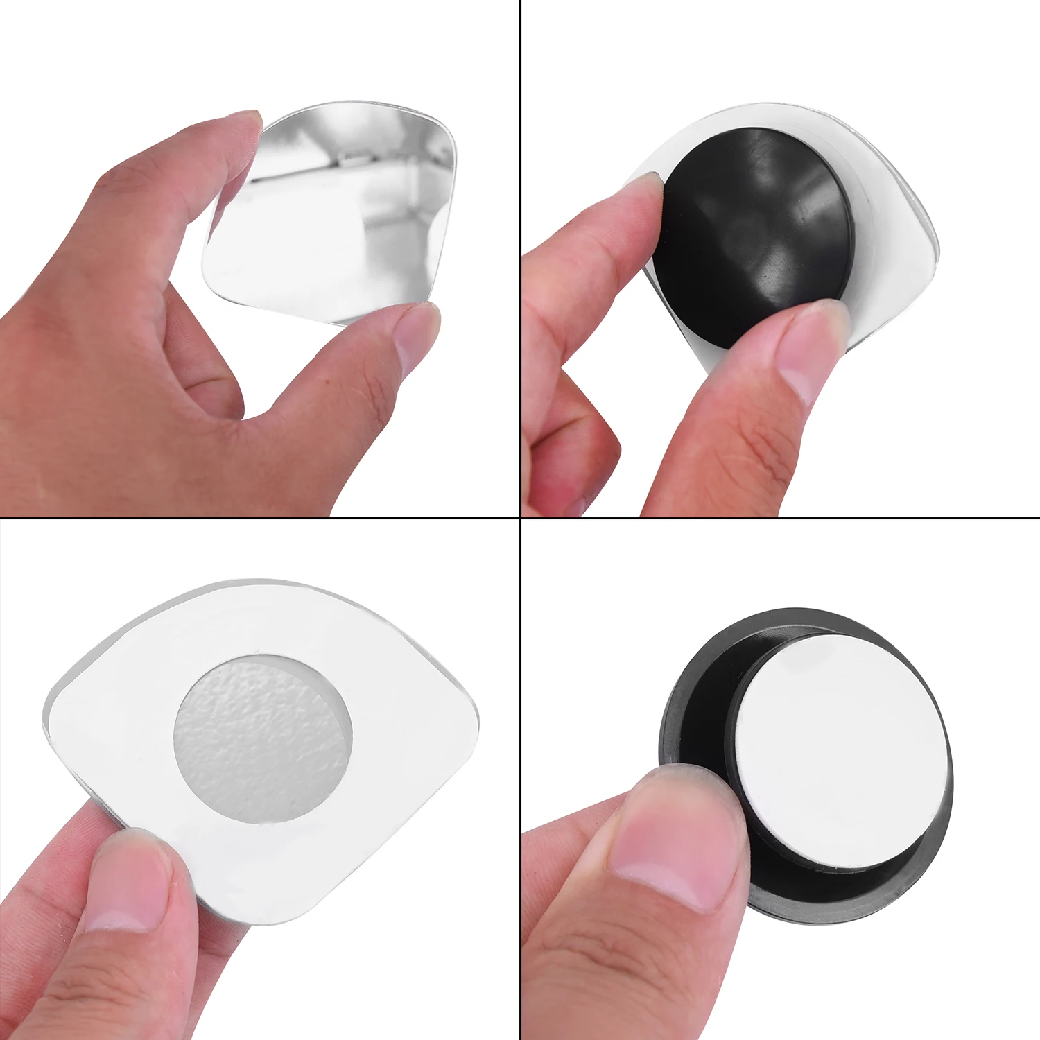 

Exterior Car Blind Spot Mirrors 360° adjustable Universal Silver Plastic+Mirror Fan-Shaped Adjustable Rearview
