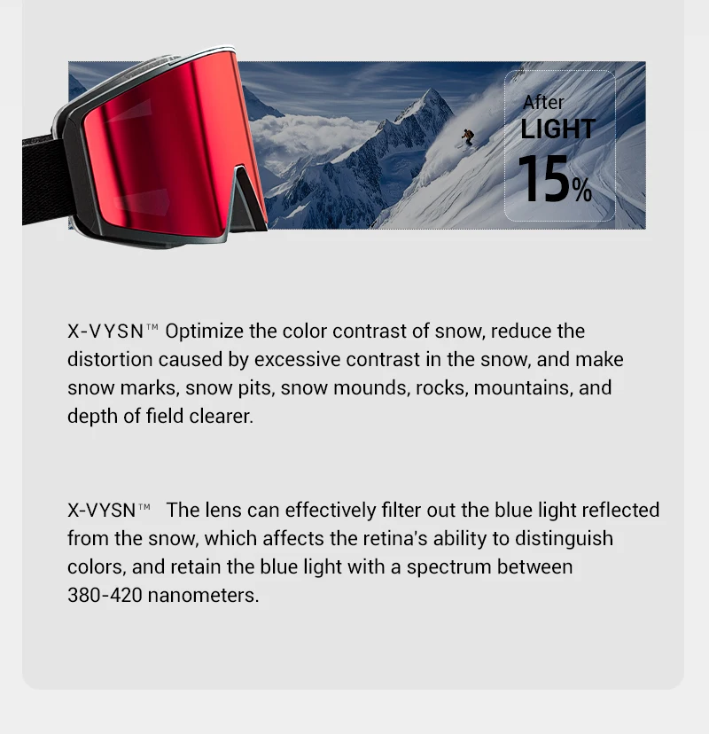Kapvoe Anti-Fog-Ski brille photo chrome Schnee brille Magnet linse Männer Frauen Snowboard Doppels chicht Schwamm brille Schnee brille – Detail 5