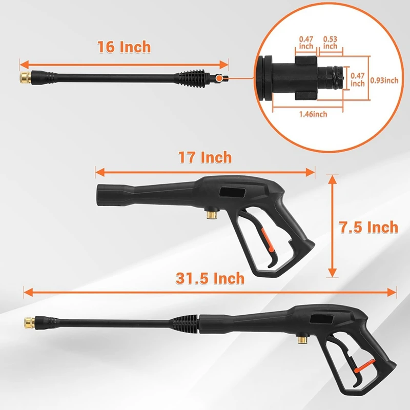 교체용 익스텐션 막대가 있는 고압 청소 건, K2, K3, K4, K5,K6,K7, 전기 청소 기계와 호환 가능