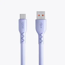  Soft Silicone 120W USB Type C Cable 6A Fast Charger Phone Charging Cord for Samsung Xiaomi Turbo Charge TypeC Cable 2m 